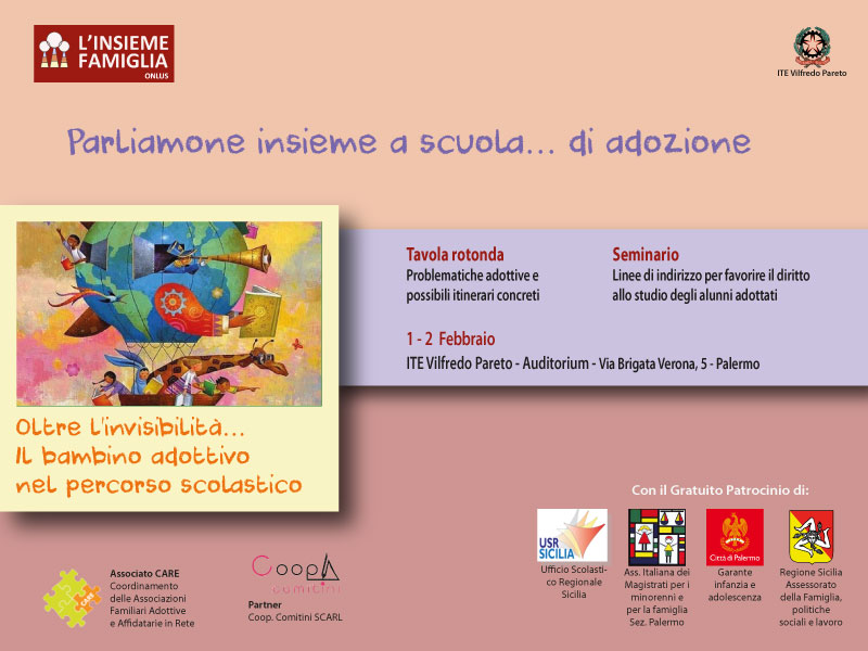 Locandina evento Parliamone insieme a scuola di adozione